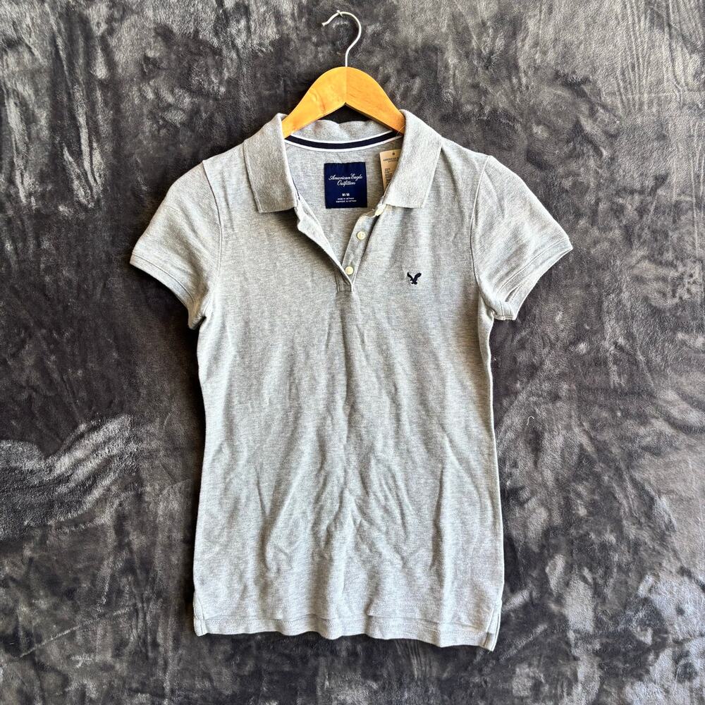 American Eagle Polo Size: Medium Color Gray Brand New